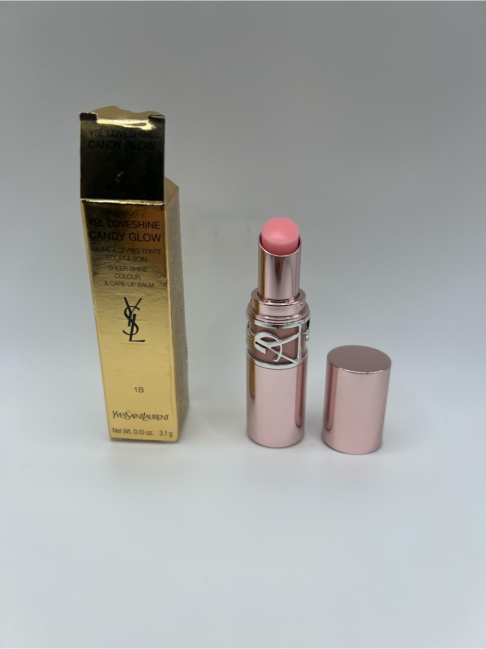 Yves Saint Laurent Candy Glow Sheer Lip Balm - Light Pink with Rose-Gold Tube